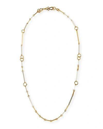 Stephanie Kantis Striped Chain Link Necklace In Gold/silver