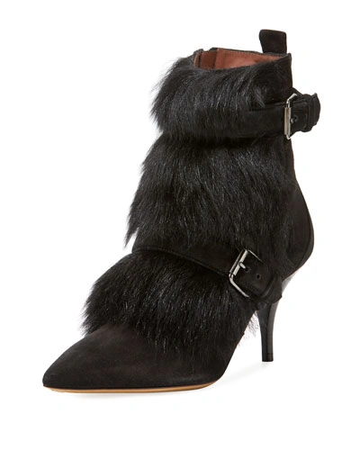 Tabitha Simmons Zina Suede Bootie With Fur Trim