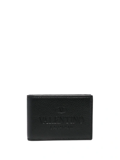 Valentino Garavani Logo-debossed Leather Wallet In Nero/gold