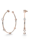 Swarovski Constella Crystal Hoop Earrings In Pink