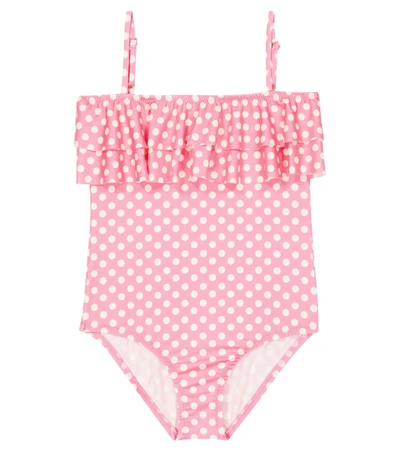 Melissa Odabash Kids' Baby Ivy Polka-dot Swimsuit In Pink Dots
