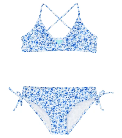 Melissa Odabash Kids' Baby New York Floral Bikini In Blue Flowers