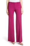 Theory Demetria 2 Flare Leg Good Wool Suit Pants In Electric Pink