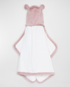 Little Giraffe Kids' Unisex Luxe Hooded Towel - Baby In Dusty Pink