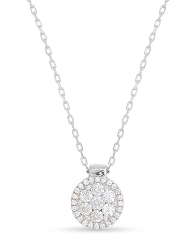 Frederic Sage 18k White Gold Firenze Diamond Cluster Pendant Necklace, 16 In White/gold