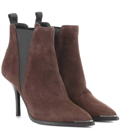 Acne Studios Brown Suede Heeled Ankle Boots