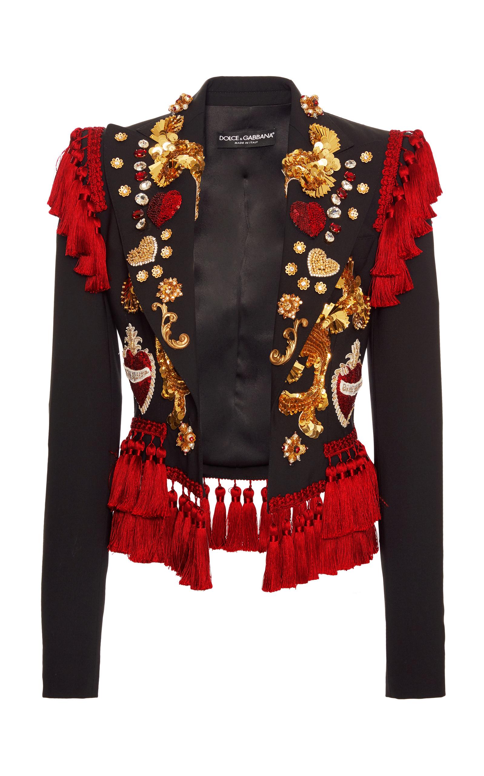 Dolce & Gabbana Embellished Tassel Detail Jacket In Black | ModeSens