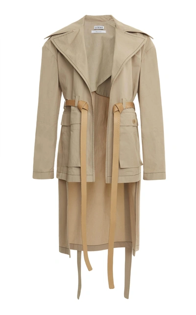 Loewe Patch Pocket Belted Coat In Neutral