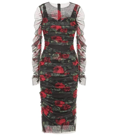 Dolce & Gabbana Floral-printed Cotton Dress In Rose Foedo Eero