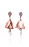 Oscar De La Renta Mini Impatiens Clip-on Earrings In Pink