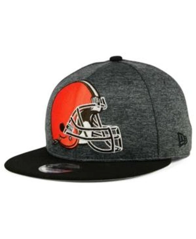 New Era Cleveland Browns Heather Huge 9fifty Snapback Cap In Heather Graphite/black