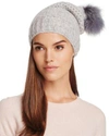 Inverni Fur Pom-pom Slouchy Beanie - 100% Exclusive In Light Gray