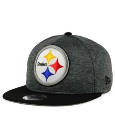 New Era Pittsburgh Steelers Heather Huge 9fifty Snapback Cap In Heather Charcoal/black