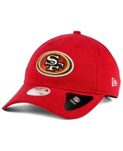 New Era San Francisco 49ers Team Glisten 9twenty Cap In Red