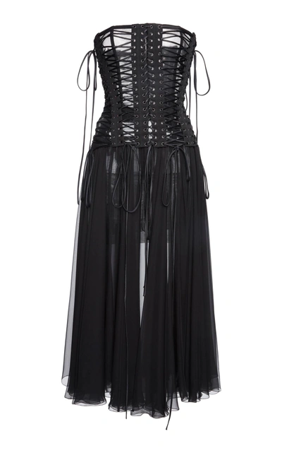Dolce & Gabbana Laced Corset Bandeau Dress In Black