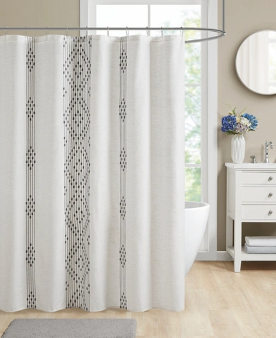 Decor Studio Blake Shower Curtain Bedding In Natural/grey