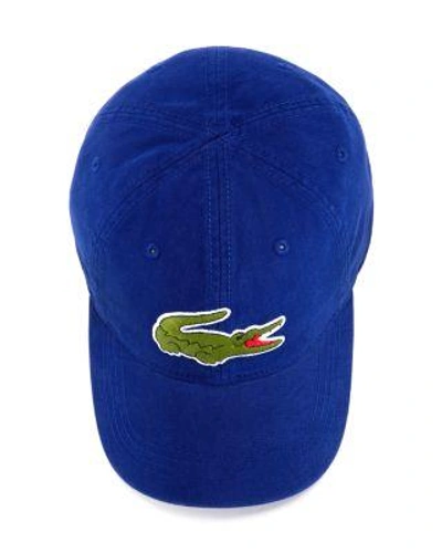 Lacoste Big Croc Hat In Ocean Blue