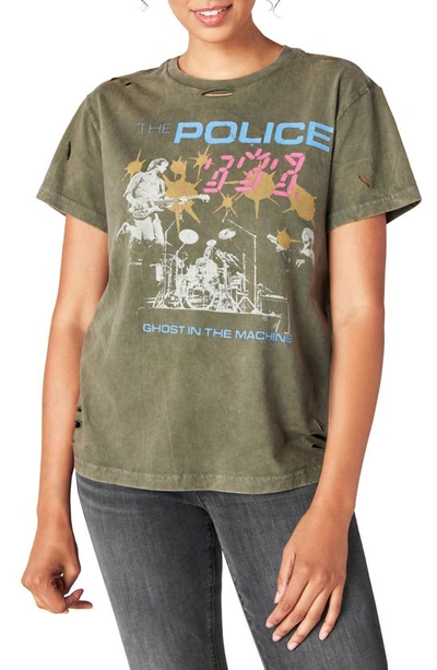 Lucky Brand The Police Graphic Cotton Boyfriend Tee In Grape Leaf
