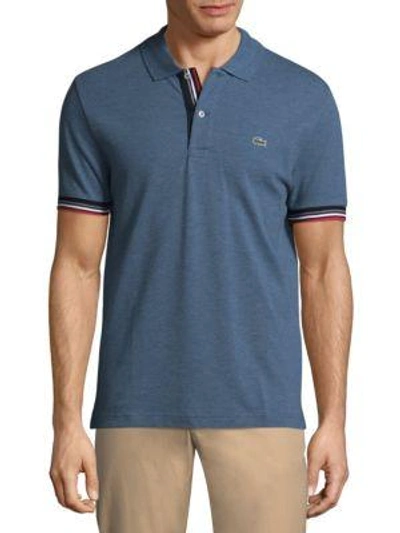 Lacoste Short-sleeve Logo Cotton Polo In Denim