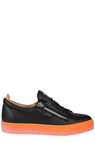Giuseppe Zanotti Frankie Low-top Leather Sneakers In Black