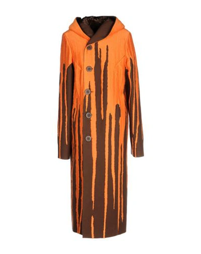 Rick Owens Coats In Orange