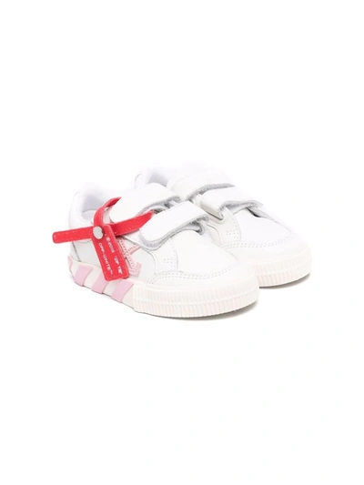 Off-white Kids' Vulcanized Touch-strap Sneakers In White