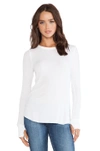 Michael Lauren Alick Long Sleeve Thumbhole Tee In White