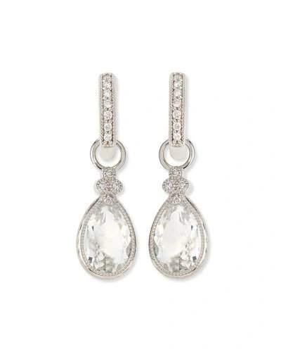 Jude Frances Pear Provence White Topaz & Diamond Earring Charms In White Gold