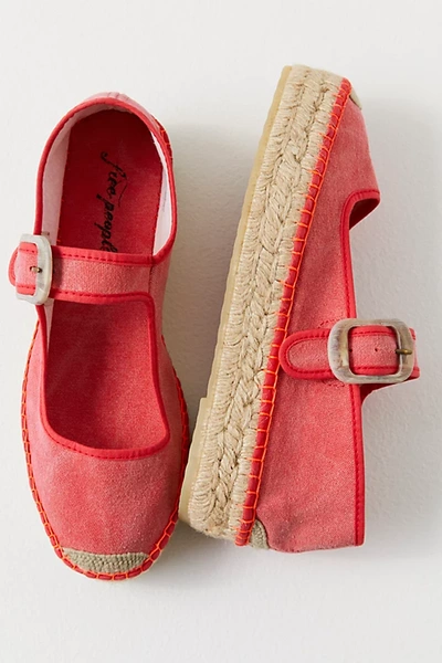 Free People Surfside Mary Jane Espadrilles In Red