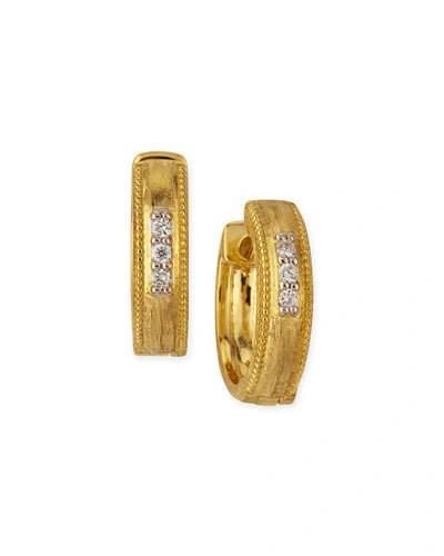 Jude Frances Lisse Small 18k Gold Hoop Earrings W/ Diamonds