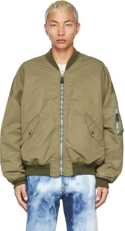 Doublet Green Vegetable Dyed Ma-1 Bomber In Olive