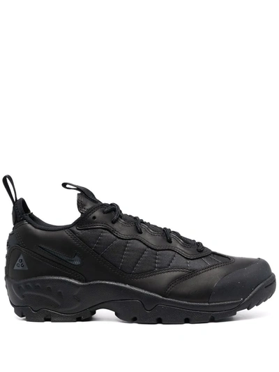 acg air mada rubber trimmed leather and mesh hiking sneakers