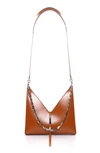 Givenchy Small Cutout Chain Strap Leather Crossbody Bag In Chestnut