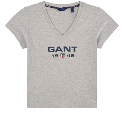Gant Kids' Retro Shield T-shirt Gray In Grey