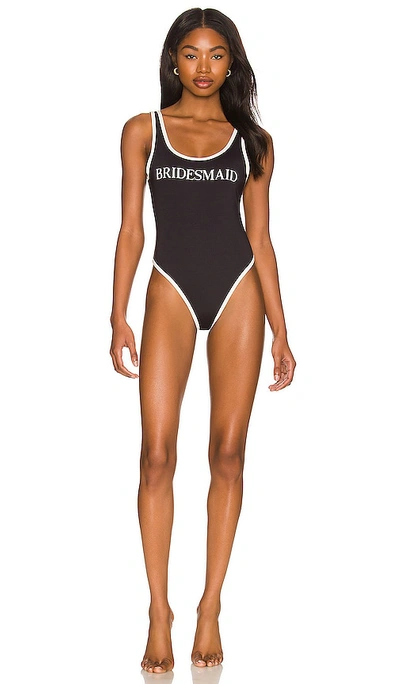 Weworewhat Bridesmaid Graphic One-piece Swimsuit In Black,multi