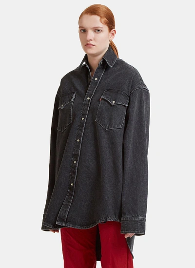 Vetements X Levi Heavy Denim Shirt In Black | ModeSens