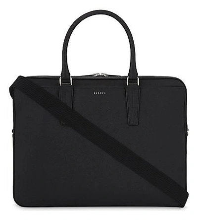 Sandro Leather Briefcase In Black