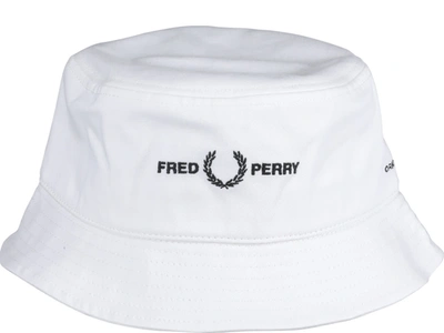 Fred Perry Logo Bucket Hat In White