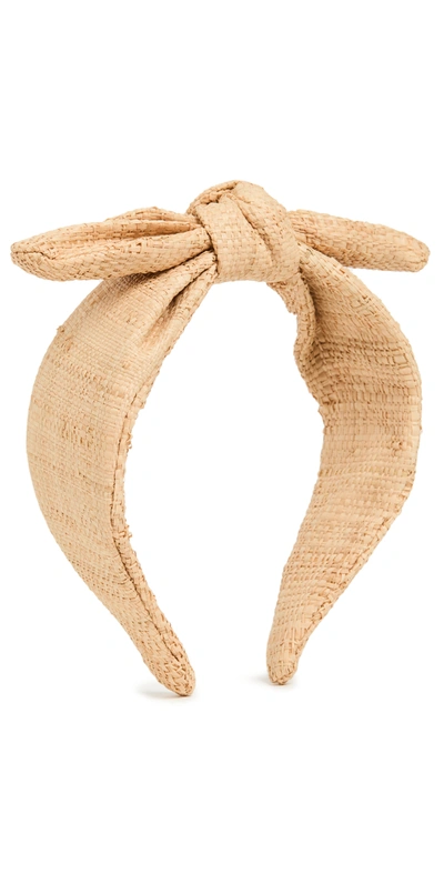 Loeffler Randall Bow Knot Raffia Headband In Natural