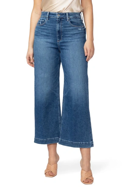 Paige Flaunt Spotlight Wide-leg High-rise Stretch-denim Jeans In Light Blue
