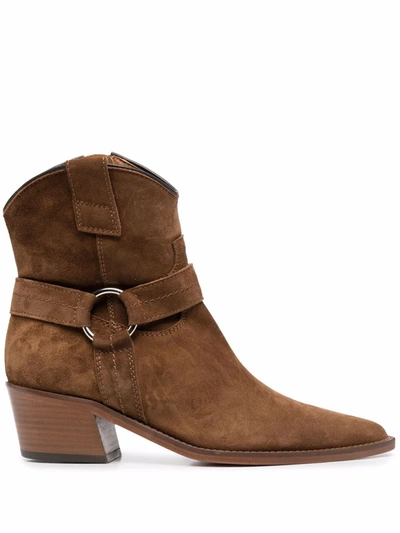 Via Roma 15 Zip-up Suede Boots In Brown