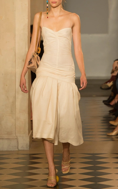 Jacquemus Dropped Waist Dress In Neutral