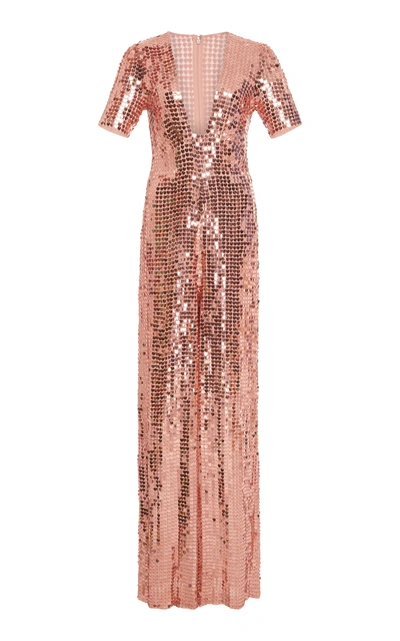 Temperley London M'o Exclusive Heart Charm Jumpsuit In Rose Gold