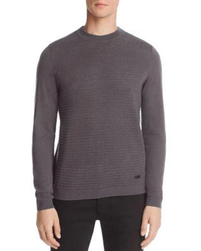 Armani Collezioni Collezioni Ribbed Sweater In Dark Gray