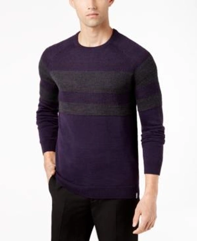 Calvin Klein Men's Merino Wool Stripe Sweater In Livingo Combo