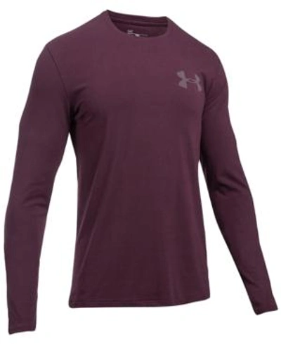 Under Armour Men's Charged Cotton Long-sleeve T-shirt In Burgundy