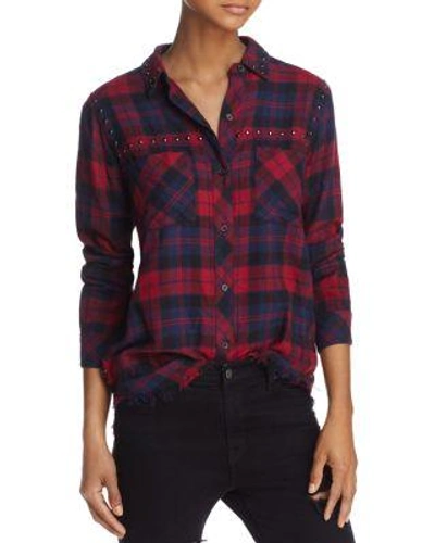 Rails Rex Studded Plaid Shirt In Scarlet/navy/coal