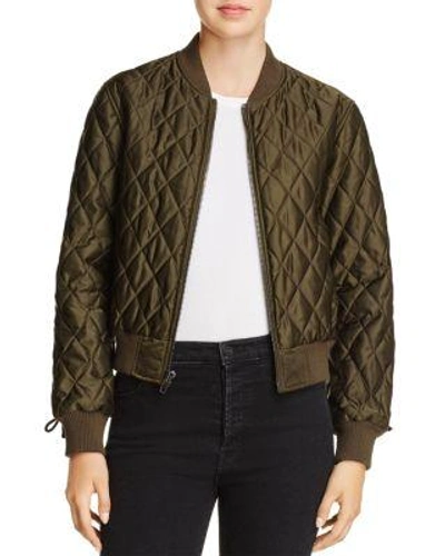 Pam & Gela Quilted Bomber Jacket In Army