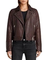 Allsaints Conroy Quilted Leather Biker Jacket In Oxblood Red