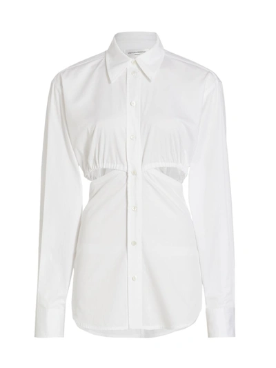 Victoria Beckham Open Back Cut-out Mini Shirtdress In White